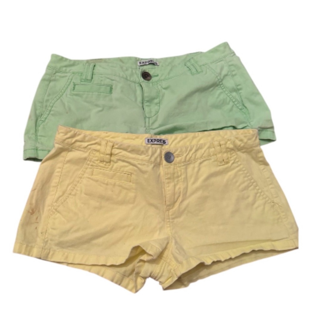 2 for 1 Sale!! Pastel Yellow & Green Women’s size 4 Shorts